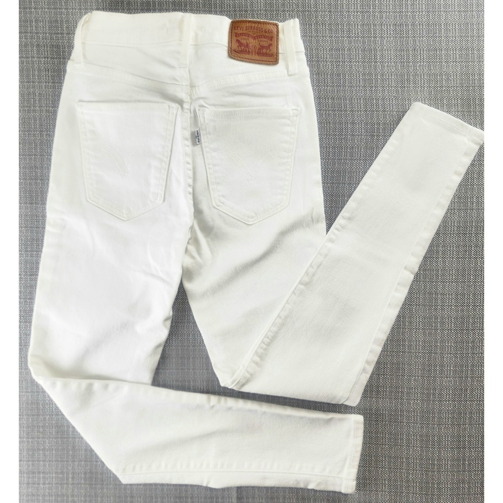 Levi's Womens Mile High Super Skinny Jeans 25 White High Rise Stretch Denim
